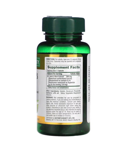 Nature's Bounty St. John's Wort 300 mg | Promotes a Positive Mood | 100 Capsules Exp 04/2025 - Ome's Beauty Mart