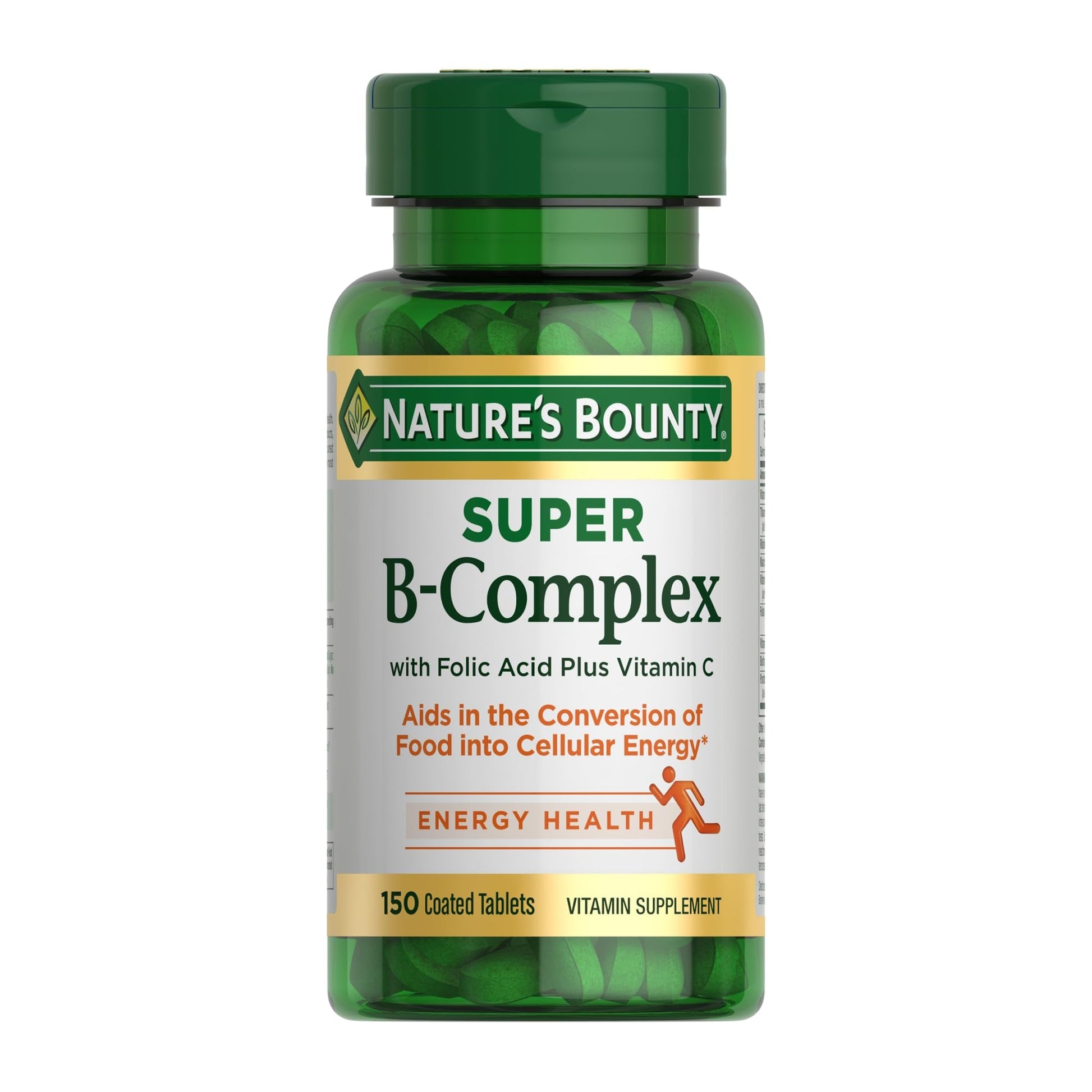 Nature's Bounty Super B Complex with Vitamin C & Folic Acid | Immune & Energy Support | 150 Coated Tablets Exp 10/2026 - Ome's Beauty Mart