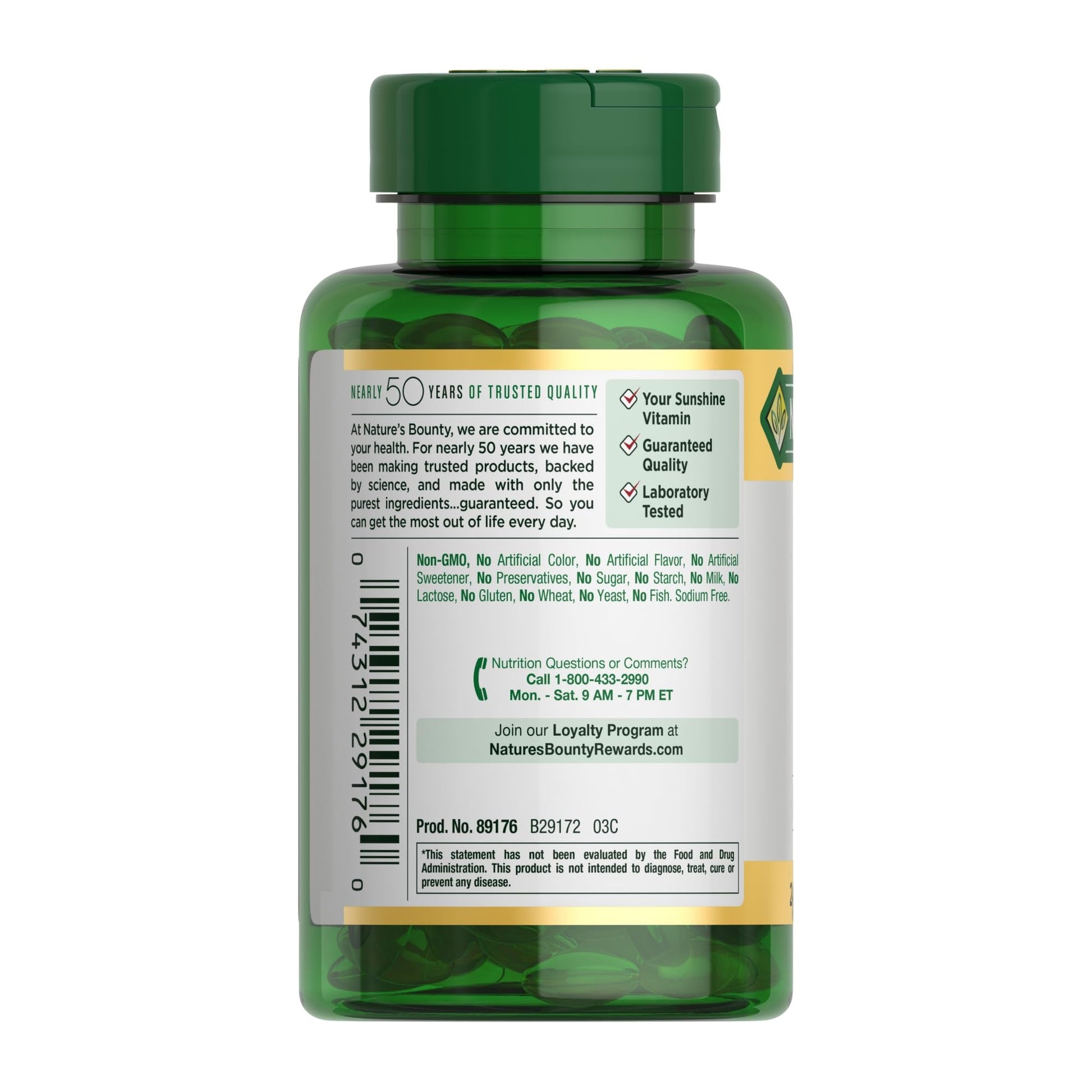 Nature's Bounty Vitamin D3 125 mcg (5000iu) | Immune Support | 240 Rapid Release Softgels Exp 11/2024 - Ome's Beauty Mart