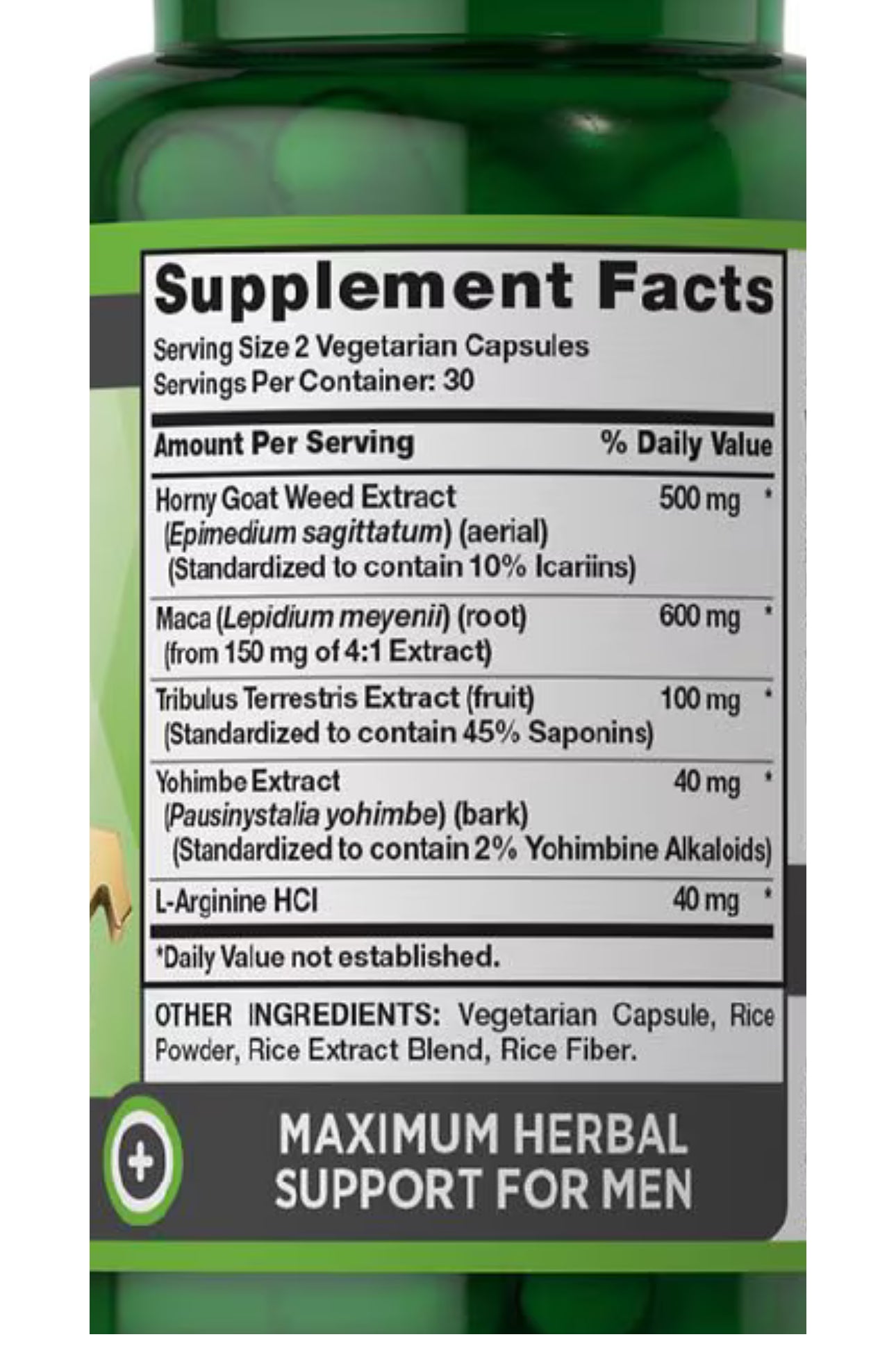 Nature's Truth Horny Goat Weed 500mg with Maca 600mg | Tribulus, Yohimbe Extract and L - Arginine | Male Sexual Performance Formula | 60 Capsules 01/2027 - Ome's Beauty Mart