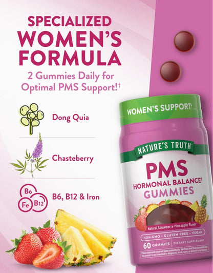 Nature's Truth PMS Hormonal Balance Support Gummies for Women | 60 Gummies Exp 01/2026 - Ome's Beauty Mart