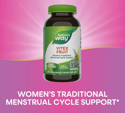 Nature's Way Vitex Fruit | Supports Healthy Menstrual Cycle | 320 capsules Exp 02/2029 - Ome's Beauty Mart