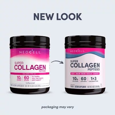 NeoCell Super Collagen Peptides, Unflavored Powder | Collagen Type 1 & 3 | 3 times the small size | 21.2oz (600g) Exp 10/2026 - Ome's Beauty Mart