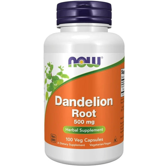 NOW Dandelion Root (Taraxacum officinale) 500mg | 100 Capsules Exp 11/2027 - Ome's Beauty Mart