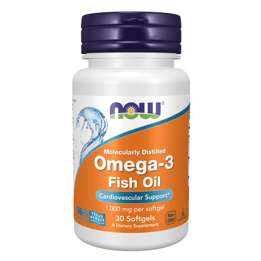 NOW Fish Oil Omega-3 | 1000 mg per Softgel | 30 Softgels Exp 09/2026 - Ome's Beauty Mart