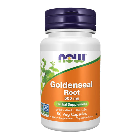 NOW Goldenseal Root (Hydrastis canadensis) 500 mg | 50 Veg Capsules Exp 11/2026 - Ome's Beauty Mart