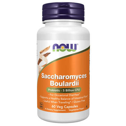 Now Saccharomyces Boulardii | Probiotic - 5 Billion CFU | 60 Veg Capsules Exp 12/2025 - Ome's Beauty Mart
