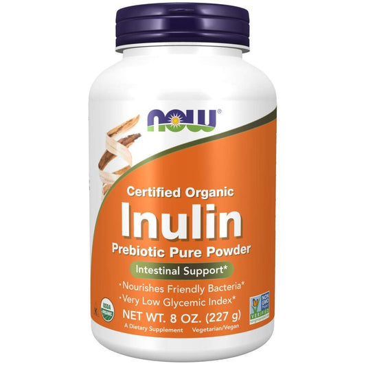 NOW Supplements, Inulin Prebiotic Pure Powder | Intestinal Support | 81 Servings | 8oz/227g Exp 10/2026 - Ome's Beauty Mart