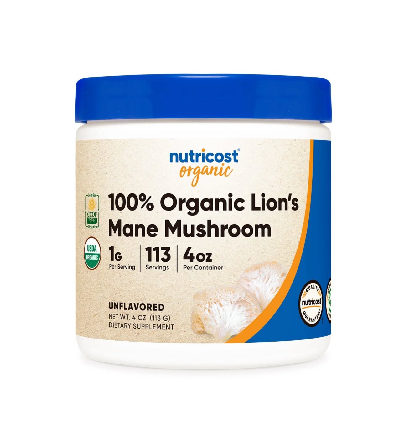 Nutricost 100% Organic Lion's Mane Mushroom Powder | 1000mg per Serving | 113 Servings | 4oz/113g Exp 11/2026 - Ome's Beauty Mart