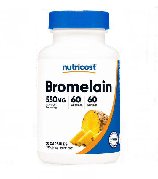 Nutricost Bromelain 550mg | Helps Support Healthy Digestion and Joint Comfort | 60 Capsules Exp 12/2026 - Ome's Beauty Mart