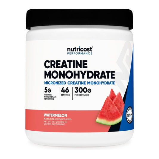 Nutricost Creatine Monohydrate Micronized Powder 5g | 5000mg Per Serving, 46 Servings | For Endurance, Muscle Mass Building & Energy Production | Watermelon Flavored 10.7oz/300g Exp 07/2027 - Ome's Beauty Mart