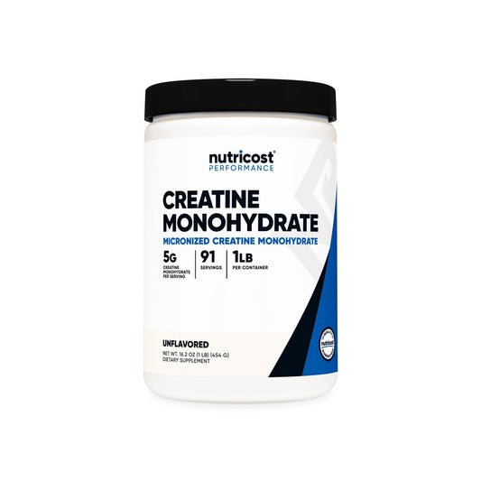 Nutricost Creatine Monohydrate Micronized Powder 5g | 5000mg Per Serving | 91 Servings | For Endurance, Muscle Mass Building & Energy Production | Unflavored 16oz/454g Exp 06/2027 - Ome's Beauty Mart