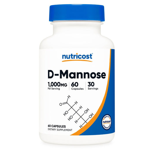 Nutricost D - Mannose 1000mg | 500mg per Capsule | Supports Bladder & Urinary Tract Health | Cleanses the Bladder | For Men and Women | 60 Capsules Exp 07/2027 - Ome's Beauty Mart