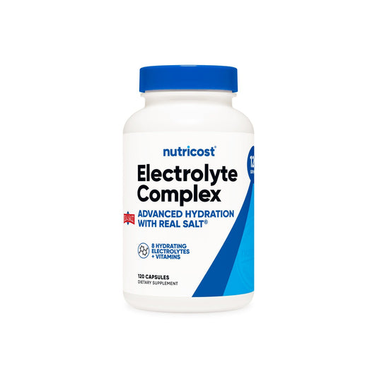 Nutricost Electrolyte Complex - 8 Hydrating Electrolytes & Vitamins | Advanced Hydration with Real Salt® | 120 Capsules Exp 07/2027 - Ome's Beauty Mart