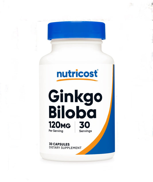 Nutricost Ginkgo Biloba 120mg | Extra Strength Ginkgo Biloba Extract | Supports Brain Function & Mental Alertness | 30 Capsules Exp 08/2027 - Ome's Beauty Mart