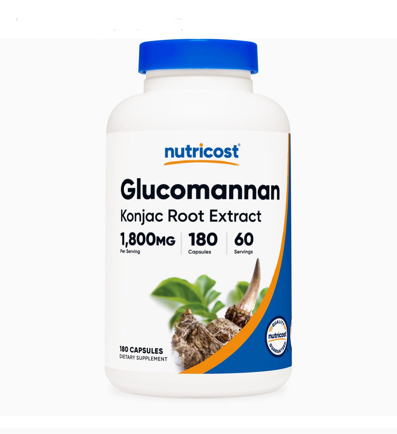 Nutricost Glucomannan 1,800mg Per Serving | Konjac Root Extract | Natural Fiber Source | 180 Capsules Exp 02/2027 - Ome's Beauty Mart