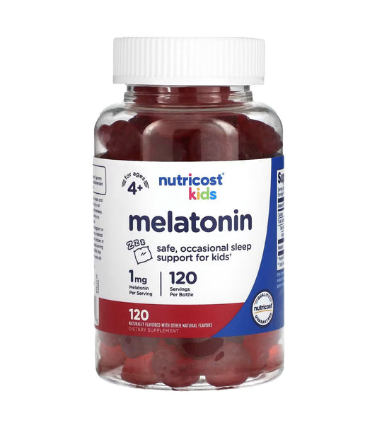 Nutricost Kids Melatonin 1mg | for Ages 4 & Above | Safe, Occasional Sleep Support For Kids | 120 Servings | Natural Flavors , 120 Gummies Exp 09/2027 - Ome's Beauty Mart