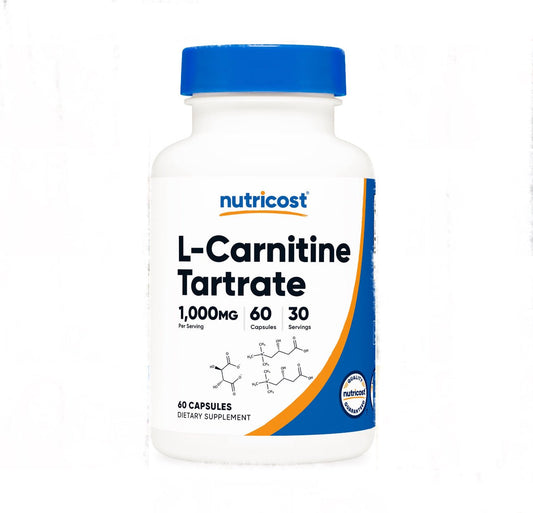 Nutricost L - Carnitine Tartrate 1000mg | 500mg Per Capsule | 60 Capsules Exp 07/2027 - Ome's Beauty Mart