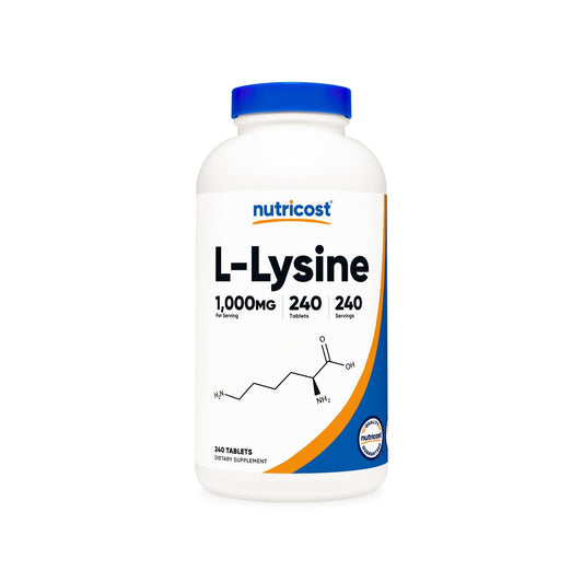 Nutricost L - Lysine 1000mg | 240 Servings | Supports Immune Function | Healthy Skin and Lips | 240 Tablets Exp 01/2027 - Ome's Beauty Mart