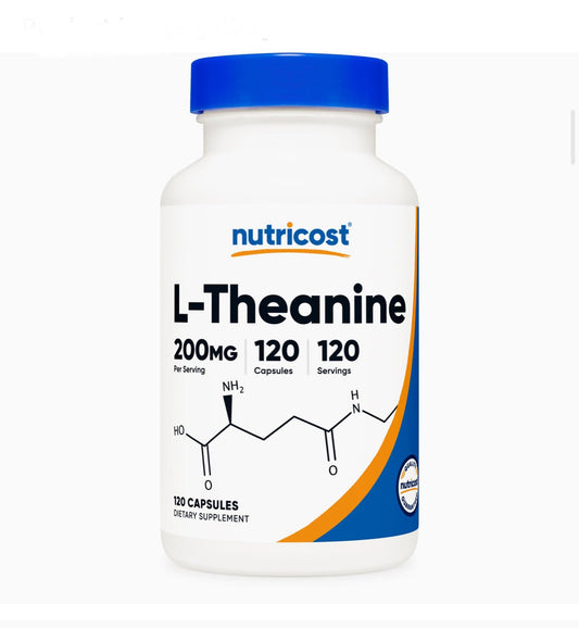 Nutricost L - Theanine 200mg Double Strength | 120 Servings | 120 Capsules Exp 03/2027 - Ome's Beauty Mart