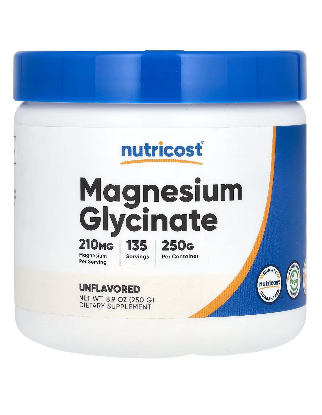 Nutricost Magnesium Glycinate Powder 210mg | 135 Servings | 250g Exp 01/2027 - Ome's Beauty Mart