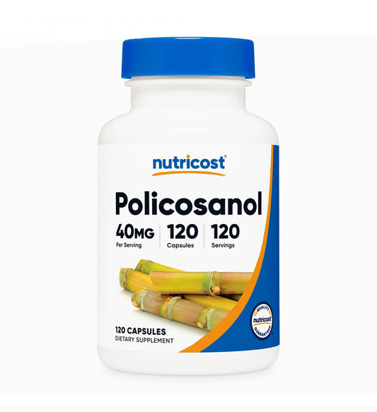 Nutricost Policosanol 40mg | Reduces Cholesterol Levels | 120 Capsules Exp 03/2027 - Ome's Beauty Mart