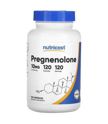 Nutricost Pregnenolone 10mg | Supports Hormone Health, Brain & Nervous System Health | 10 mg Per Capsule | 120 Capsules Exp 03/2027 - Ome's Beauty Mart