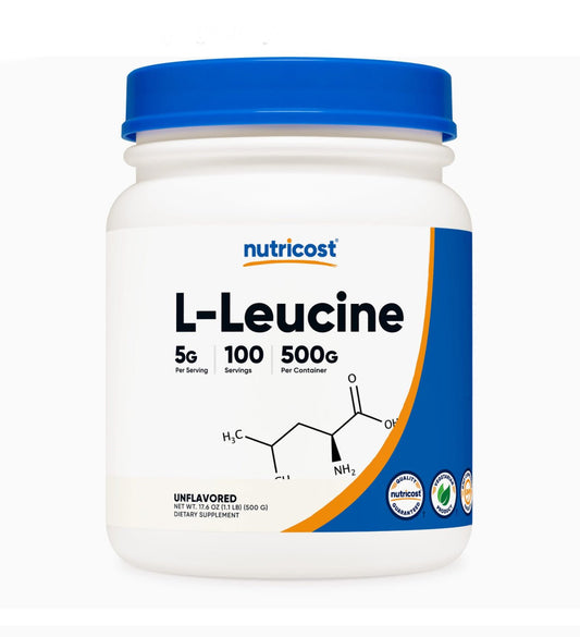 Nutricost Pure L - Leucine Powder | 5g per Serving | 100 Servings | 17.6oz/500g Exp 02/2027 - Ome's Beauty Mart