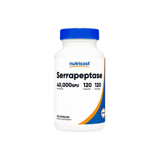 Nutricost Serrapeptase 40,000 SPU | 120 Servings | 120 Capsules Exp 03/2027 - Ome's Beauty Mart