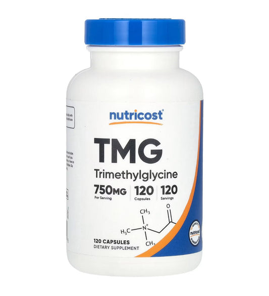 Nutricost Trimethylglycine TMG 750mg | Supports Healthy Liver Function, Detoxification & Normal Homocysteine Levels | 120 Servings | 120 Capsules Exp 05/2027 - Ome's Beauty Mart