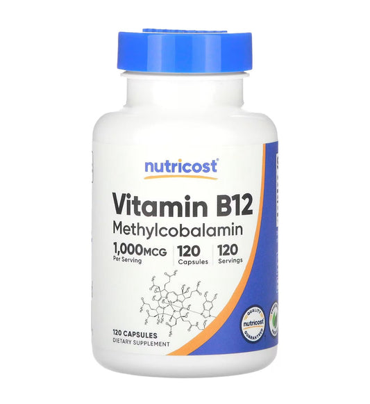 Nutricost Vitamin B12 (Methylcobalamin) 1000mcg | 120 Capsules Exp 04/2027 - Ome's Beauty Mart