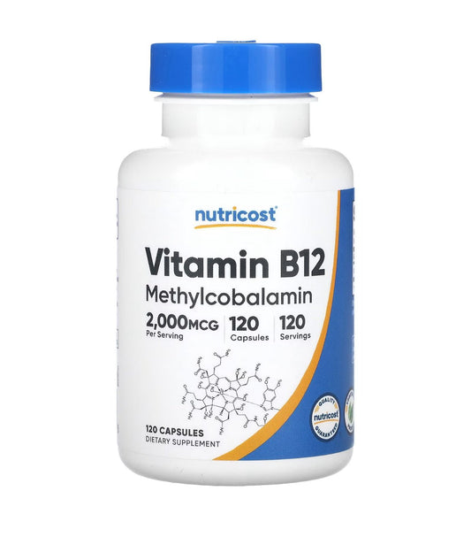 Nutricost Vitamin B12 (Methylcobalamin) 2000mcg | 120 Capsules Exp 03/2027 - Ome's Beauty Mart