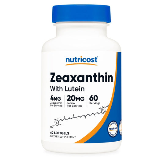 Nutricost Zeaxanthin 4mg with Lutein 20mg | Support Eye Health | Antioxidant | 60 Servings | 60 Capsules Exp 07/2027 - Ome's Beauty Mart