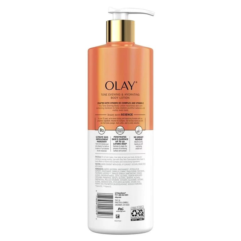 Olay Tone Evening & Hydrating Body Lotion With Vitamin E | Evens out Skin Tone | 17oz/502ml - Ome's Beauty Mart