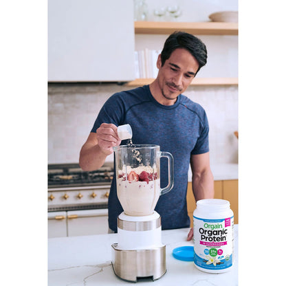 Orgain Organic Plant - Based Protein Powder with 50 Superfoods + Prebiotic | 21g Plant Protein | 24 Servings | Vanilla Bean Flavored , 2.7Lb (1.22kg) Exp 03/2026 - Ome's Beauty Mart