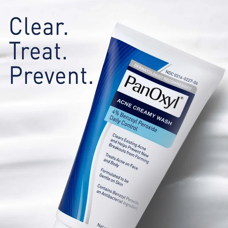 PanOxyl Acne Creamy Wash Daily Control 4% Benzoyl Peroxide | Face & Body | All Skin Types | 6oz Exp 01/2026 - Ome's Beauty Mart