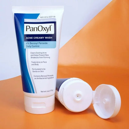 PanOxyl Acne Creamy Wash Daily Control 4% Benzoyl Peroxide | Face & Body | All Skin Types | 6oz Exp 01/2026 - Ome's Beauty Mart