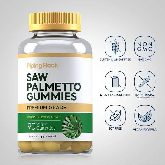 Piping Rock Saw Palmetto Gummies | 480mg | Lemon Flavor | 90 Gummies Exp 04/2025 - Ome's Beauty Mart