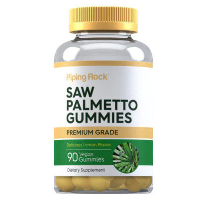 Piping Rock Saw Palmetto Gummies | 480mg | Lemon Flavor | 90 Gummies Exp 04/2025 - Ome's Beauty Mart