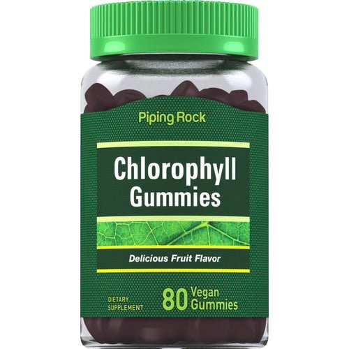 PipingRock Chlorophyll Gummies | 75mg Sodium Copper Chlorophyllin | (Delicious Fruit Flavor) 80 Vegan Gummies Exp 08/2025 - Ome's Beauty Mart