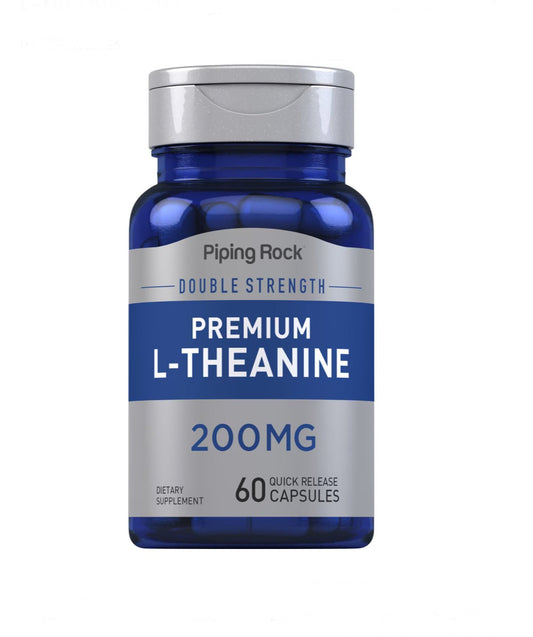 PipingRock L - Theanine 200 mg | 60 Quick Release Capsules Exp 12/2026 - Ome's Beauty Mart