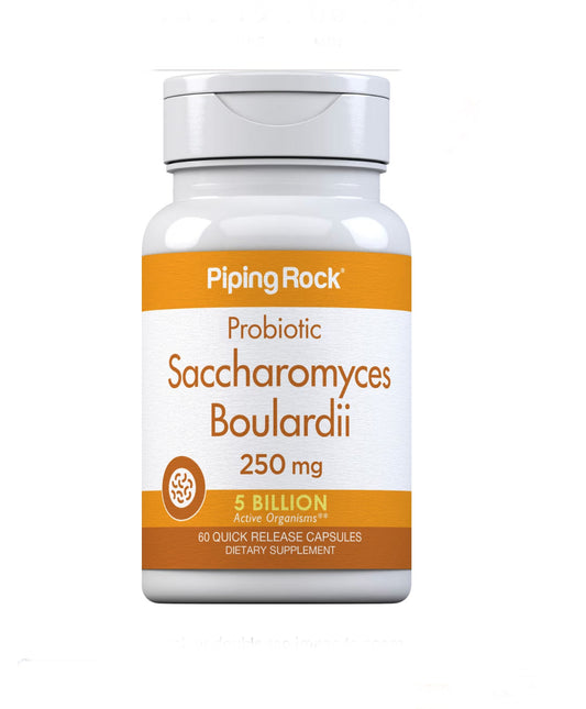 PipingRock Saccharomyces Boulardii 5 Billion CFU 250mg | 60 Quick Release Capsules Exp 03/2025 - Ome's Beauty Mart