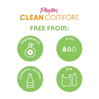 Playtex Clean Comfort Organic Cotton Core Tampons Multipack (14 Regular / 14 Super Absorbency) | Fragrance - Free | 28 Tampons - Ome's Beauty Mart