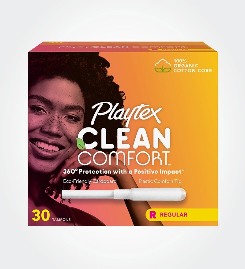 Playtex Clean Comfort™ Organic Cotton Core Tampons - Regular Absorbency - 30 Regular Tampons - Ome's Beauty Mart