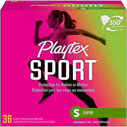 Playtex Sport Tampons, Super Absorbency, Fragrance - Free - 36 Super Tampons - Ome's Beauty Mart