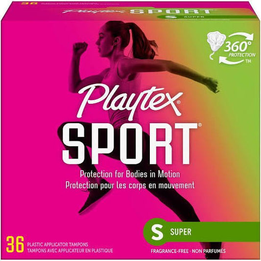 Playtex Sport Tampons, Super Absorbency, Fragrance - Free - 36 Super Tampons - Ome's Beauty Mart