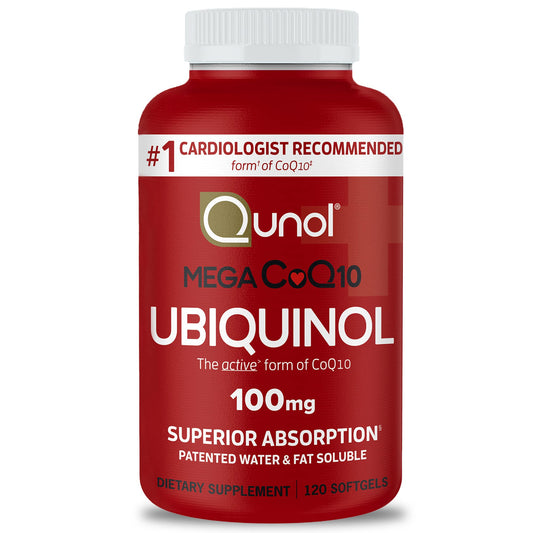 Qunol Mega Ubiquinol 100mg | Superior Absorption | CoQ10 | 120 Softgels Exp 11/2027 - Ome's Beauty Mart