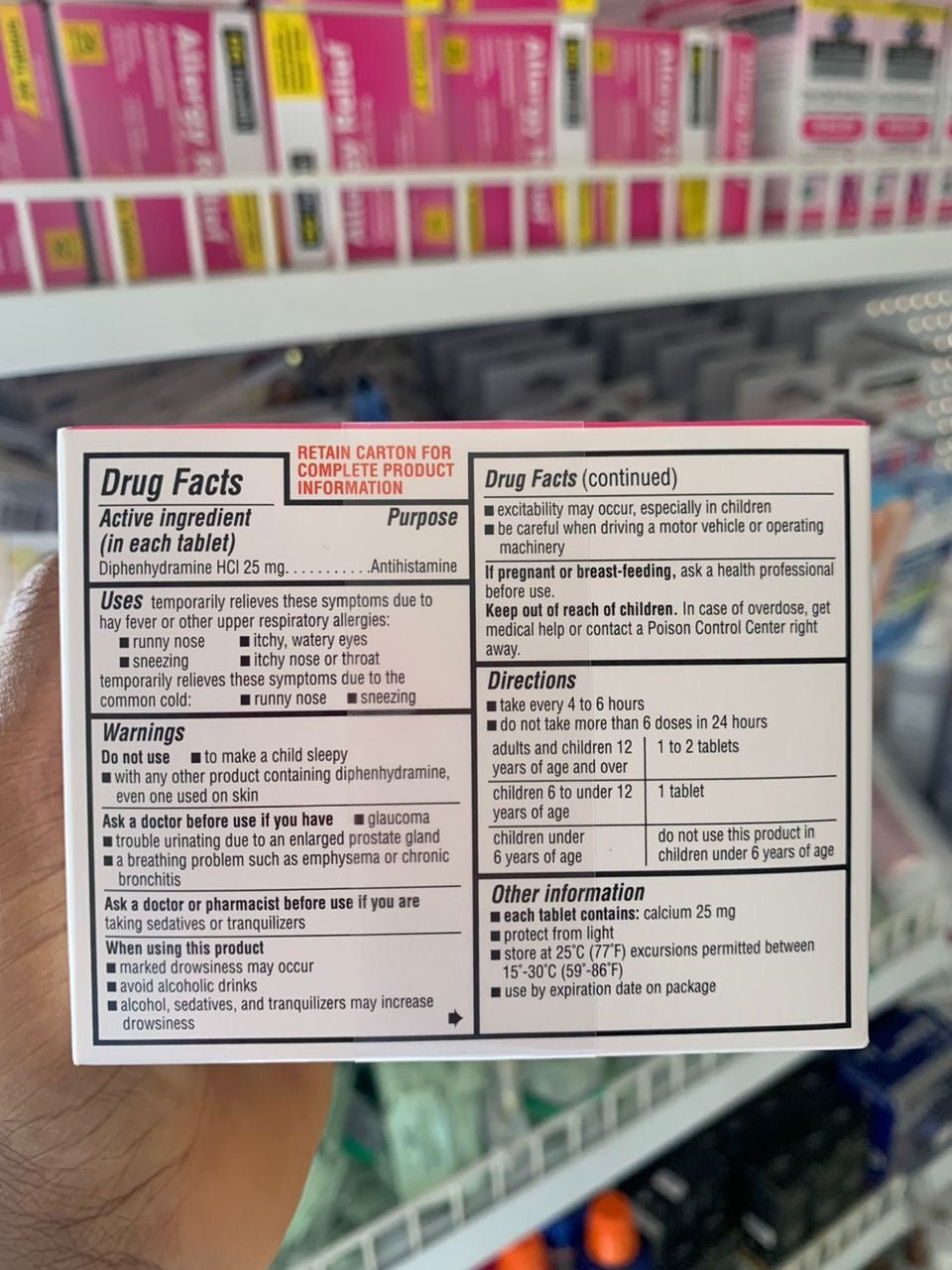 Set of 3packs - DG Health Allergy Relief Diphenhydramine HCL 25mg Antihistamine | Similar to Benadryl Allergy Ultratab Tablets | 24Tablets Exp 06/2026 - Ome's Beauty Mart