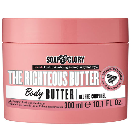 Soap & Glory The Righteous Butter Moisturising Body Butter | Original Pink | 10.1oz/300ml - Ome's Beauty Mart