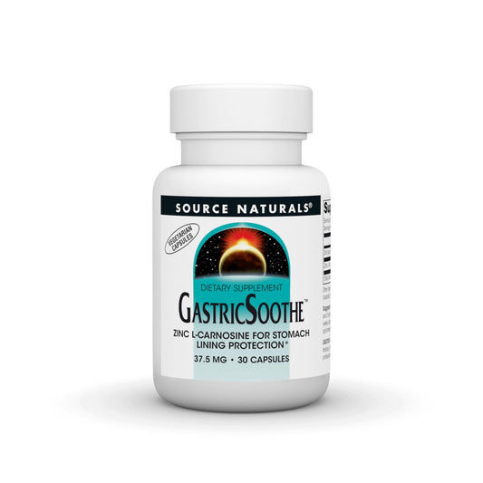 Source Naturals GastricSoothe Zinc L - Carnosine 37.5mg | For Stomach Lining Protection | 30 Veggie Caps Exp 01/2028 - Ome's Beauty Mart